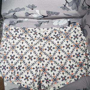 Lucky Brand 100% Cotton Women's Embroidered Shorts  Size 27  Natural / Multi